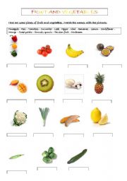 English worksheet: Fruit and vegetables