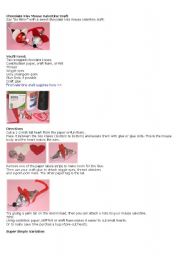 English Worksheet: Valentines day craft (mouse kisses)