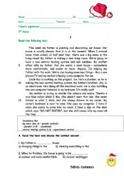 English Worksheet: test about present continuous/family life/jobs