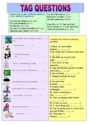 English Worksheet: Tag questions