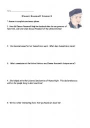 English Worksheet: Eleanor Roosevelt