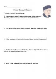 English worksheet: Eleanor Roosevelt