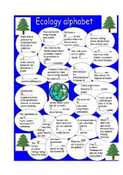 English Worksheet: Ecology alphabet