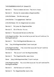 English Worksheet: The Gingerbread Man Playscript