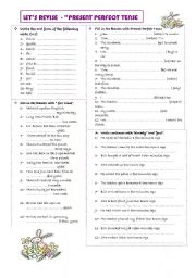 English Worksheet: Present Perfect Tense Revision