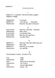 English Worksheet: Pinnochio Playscript