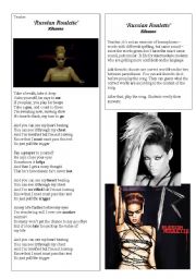 English Worksheet: Rihanna - Russian Roulette