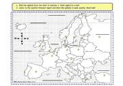 English Worksheet: Whats the weather like in Europe?