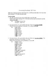 English Worksheet: Pronouncing Those Pesky 