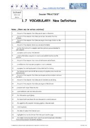 English Worksheet: Computing Vocabulary: New Definitions