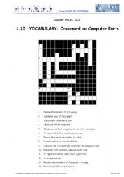 English Worksheet: Crossword: computer parts