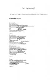 English Worksheet: Lets sing a song!