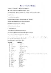 English Worksheet: Discover American English