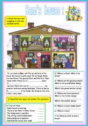 English Worksheet: sams house
