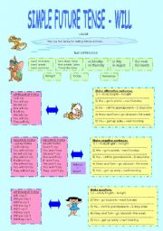 English Worksheet: simple future tense-will
