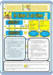 English Worksheet: IN time or ON time?