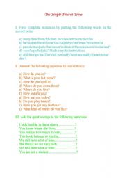 English worksheet: The Simple Present