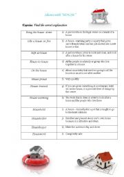 English Worksheet: Idioms with House