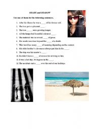 English Worksheet: Shade and Shadow differences