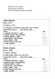 English Worksheet: was-were