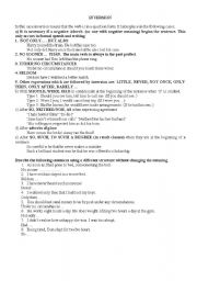English Worksheet: Inversion