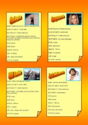 English Worksheet: Celebrities