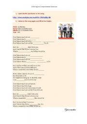 English Worksheet: What  a wonderful world by the Moffats