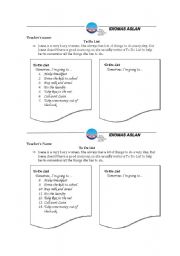 English Worksheet: List in the future