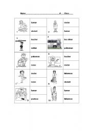 English Worksheet: professions