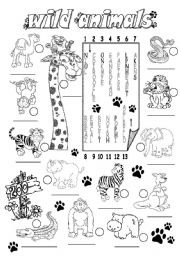 English Worksheet: WILD ANIMALS