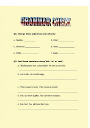 English worksheet: TEST YOUR GRAMMAR