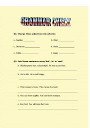 English Worksheet: TEST YOUR GRAMMAR