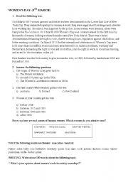 English Worksheet: WOMENS DAY