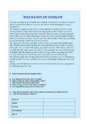 English Worksheet: WEEKEND IN DUBLIN