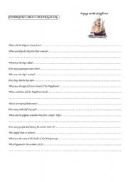 English worksheet: Voyage on Board the Mayflower