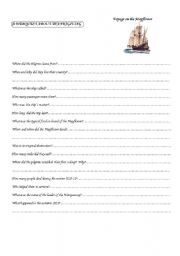 English Worksheet: Voyage on Board the Mayflower