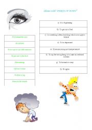 English Worksheet: Idioms with parts of body