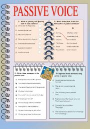 English Worksheet: PASSIVE VOICE (fully editable + key)