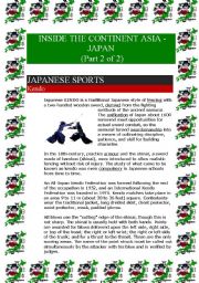 English Worksheet: Inside the continent Asia - Japan (Part 2 of 2) (7 pages)