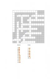 English worksheet: Crossword puzzle