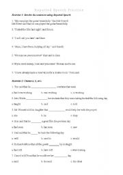 English worksheet: Reported Speech