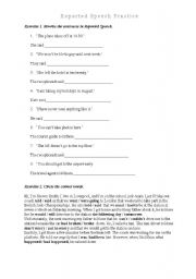 English worksheet: Reported Speech