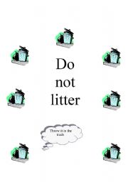 English Worksheet: do not litter