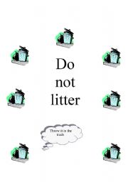 English worksheet: do not litter