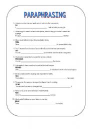 paraphrasing worksheets pdf