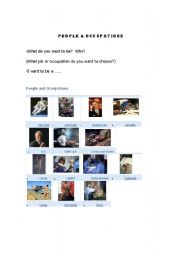 English worksheet: People and Occupations