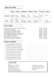 English Worksheet: Days of the week