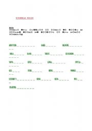 English worksheet: Scramble words