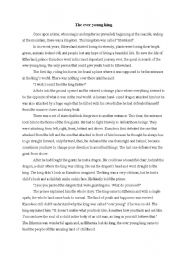 English worksheet: story - the ever young king