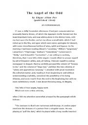English Worksheet: The Angel of the Odd